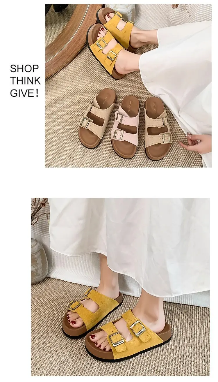 Thick-Soled Birkenstock Sandals for Women to Wear Outside in Summer, Fashionable 2025 New Women's High-Bottom Beach Slippers — feature 12
