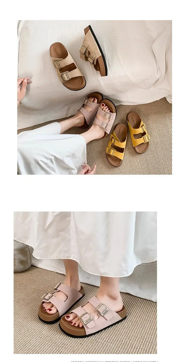 Thick-Soled Birkenstock Sandals for Women to Wear Outside in Summer, Fashionable 2025 New Women's High-Bottom Beach Slippers — feature 13