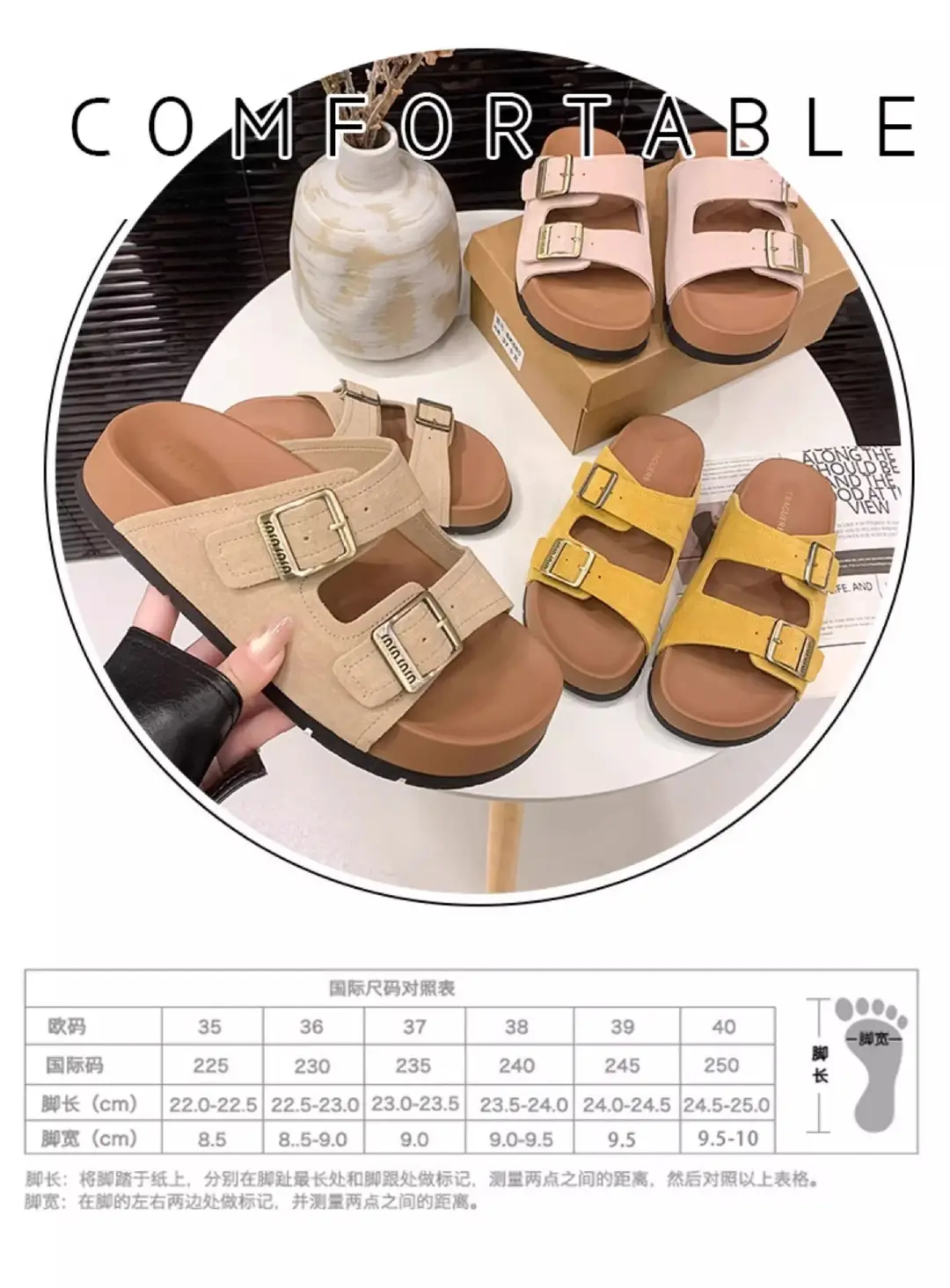 Thick-Soled Birkenstock Sandals for Women to Wear Outside in Summer, Fashionable 2025 New Women's High-Bottom Beach Slippers — feature 3