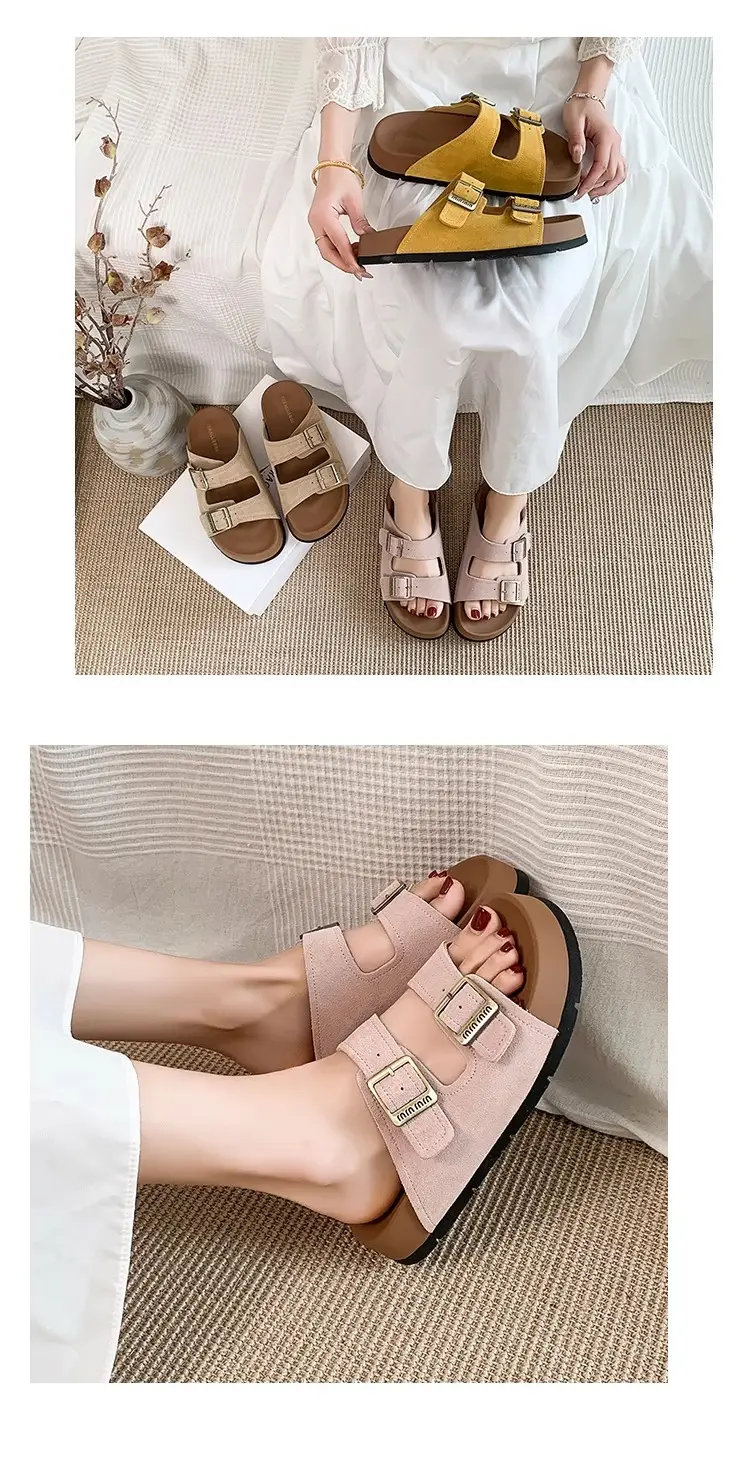 Thick-Soled Birkenstock Sandals for Women to Wear Outside in Summer, Fashionable 2025 New Women's High-Bottom Beach Slippers — feature 5