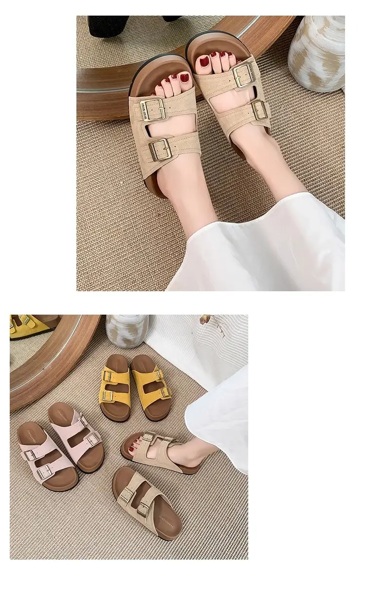 Thick-Soled Birkenstock Sandals for Women to Wear Outside in Summer, Fashionable 2025 New Women's High-Bottom Beach Slippers — feature 9