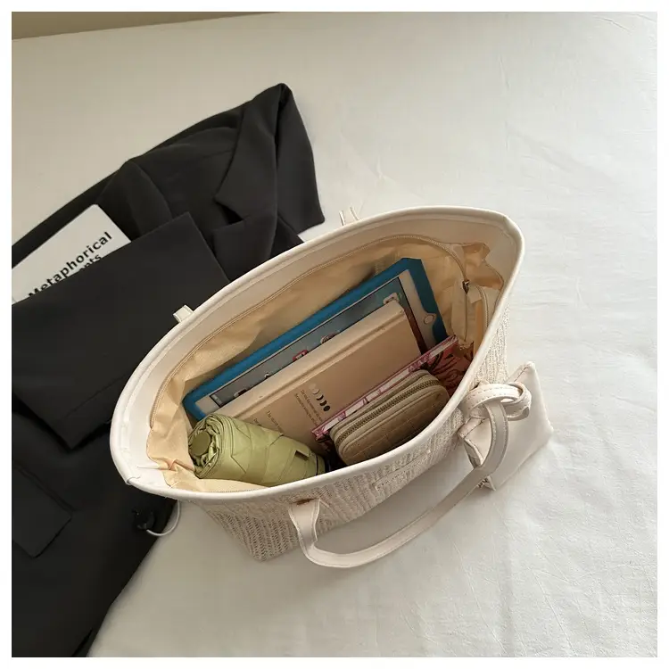 Women Woven Tote Bag Large Capacity Summer Commute — feature 12