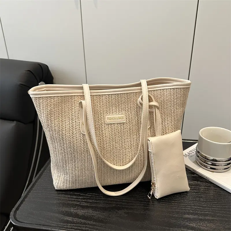 Women Woven Tote Bag Large Capacity Summer Commute — feature 13