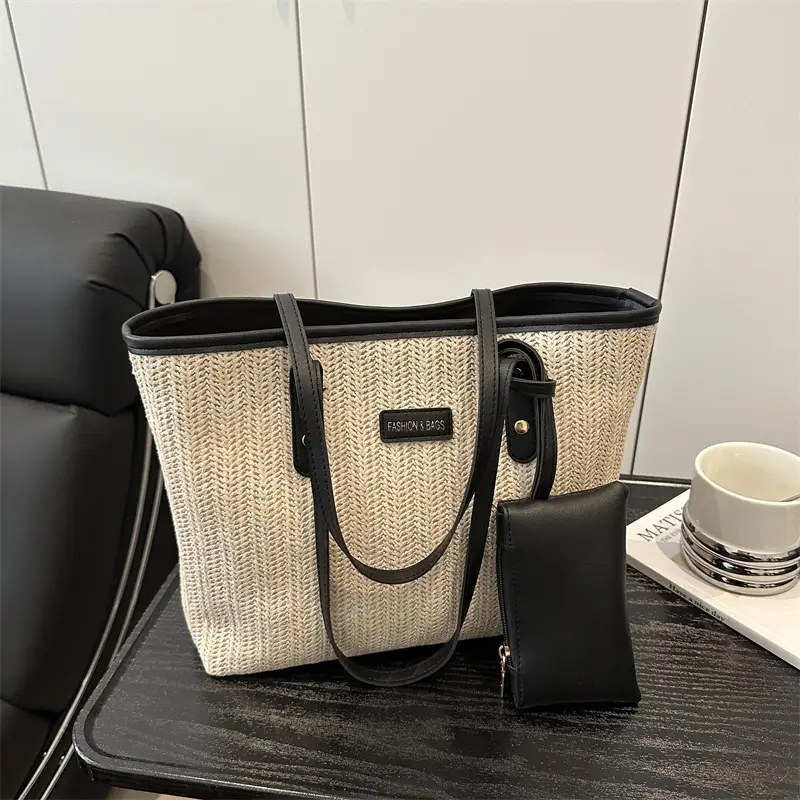 Women Woven Tote Bag Large Capacity Summer Commute — feature 14
