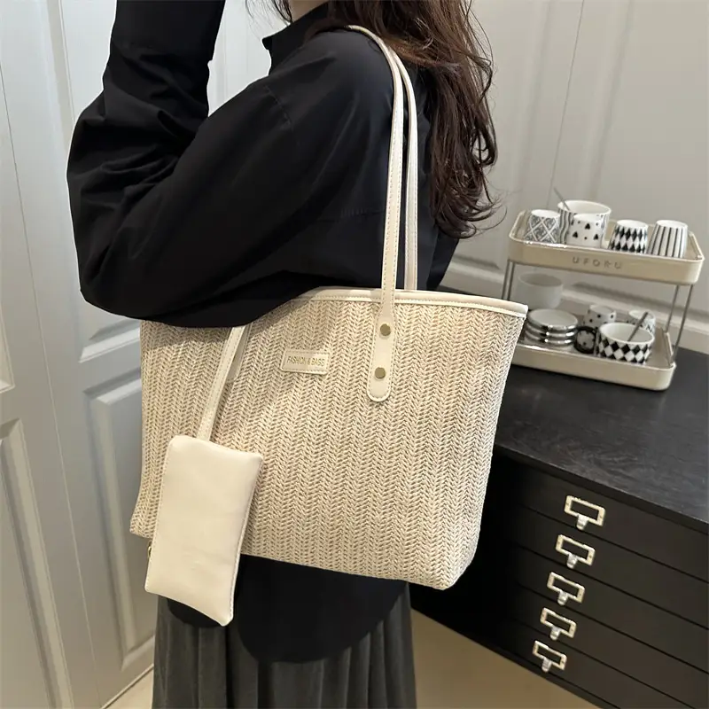 Women Woven Tote Bag Large Capacity Summer Commute — feature 21