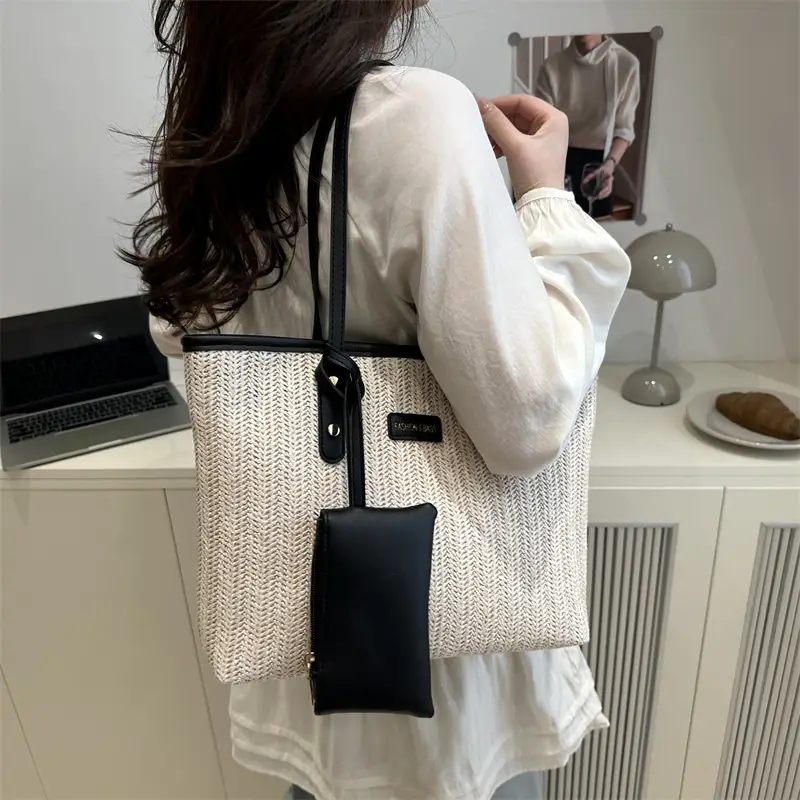 Women Woven Tote Bag Large Capacity Summer Commute — feature 26