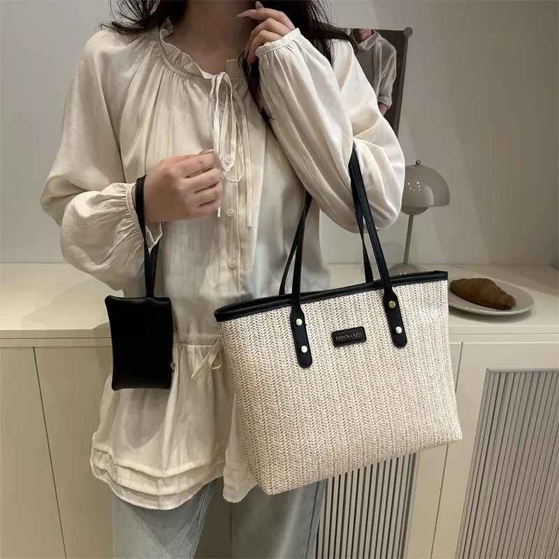 Women Woven Tote Bag Large Capacity Summer Commute — feature 27
