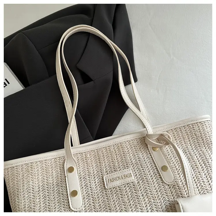 Women Woven Tote Bag Large Capacity Summer Commute — feature 6
