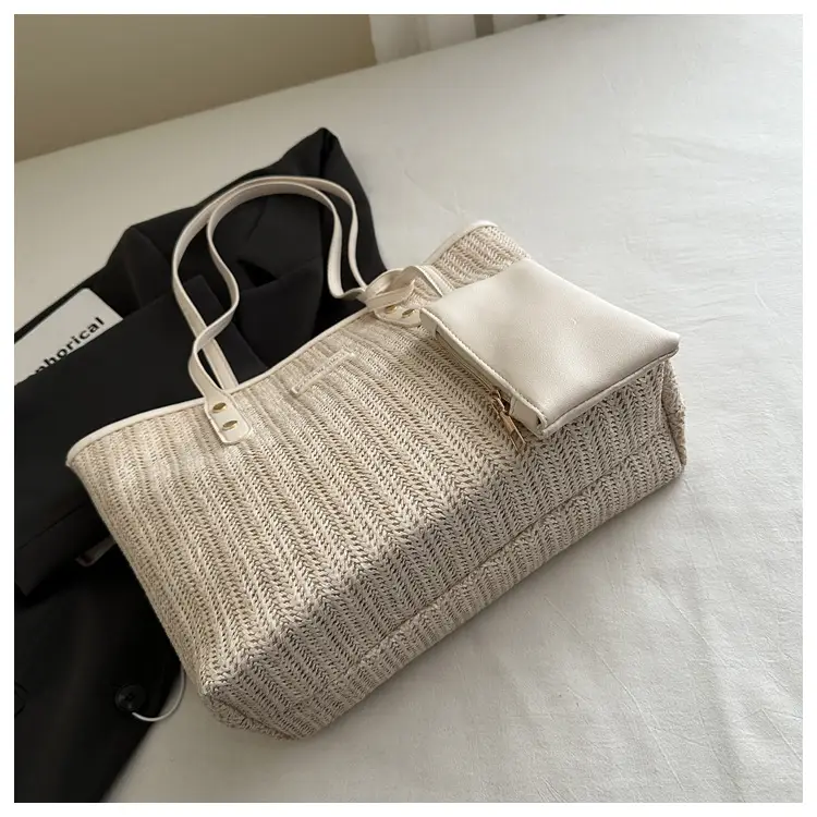 Women Woven Tote Bag Large Capacity Summer Commute — feature 7