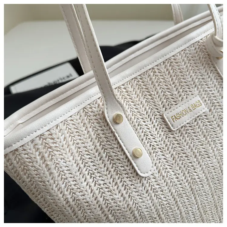 Women Woven Tote Bag Large Capacity Summer Commute — feature 8