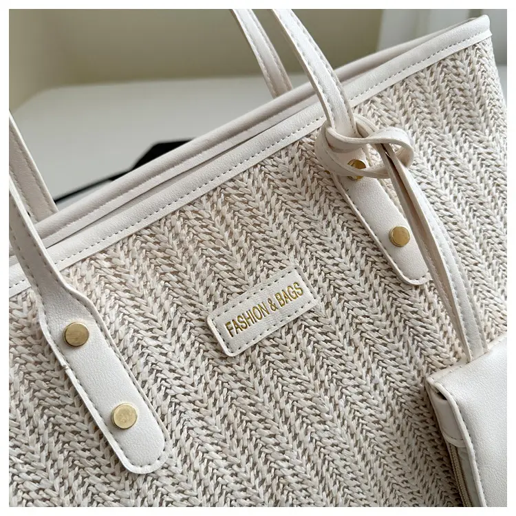 Women Woven Tote Bag Large Capacity Summer Commute — feature 9