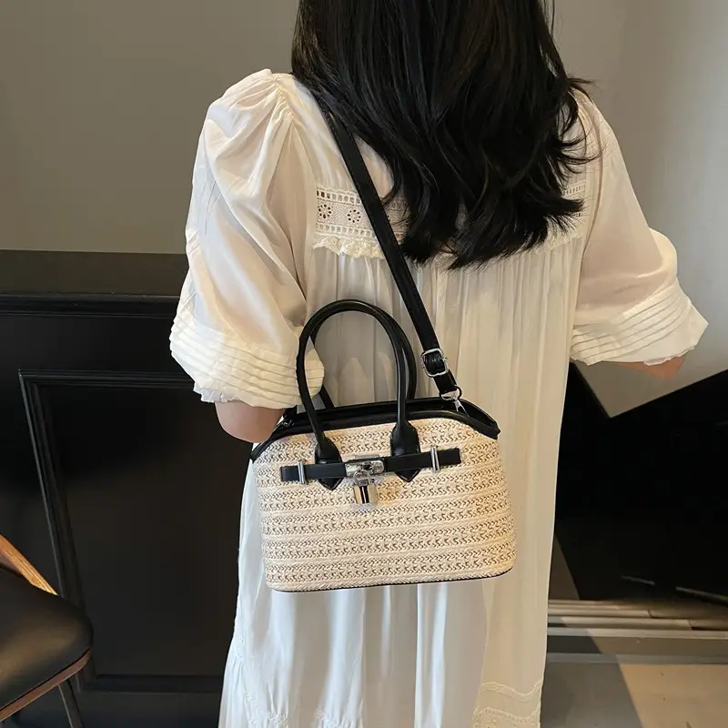 Straw Shoulder Bag Seaside Style Casual Leather Goods