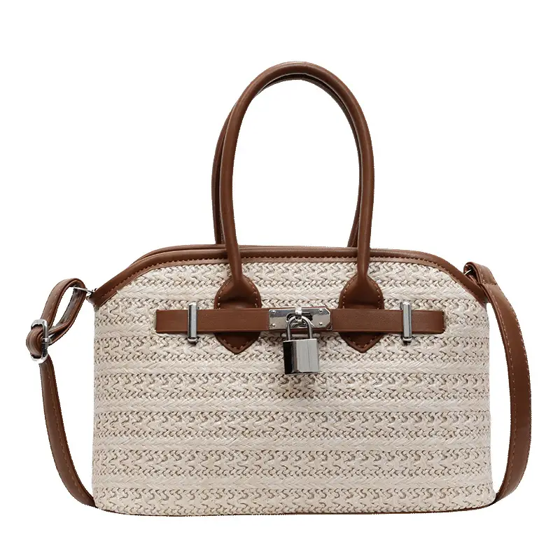 Straw Shoulder Bag Seaside Style Casual Leather Goods