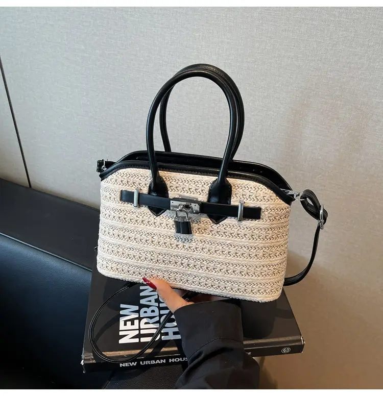 Straw Shoulder Bag Seaside Style Casual Leather Goods — feature 14