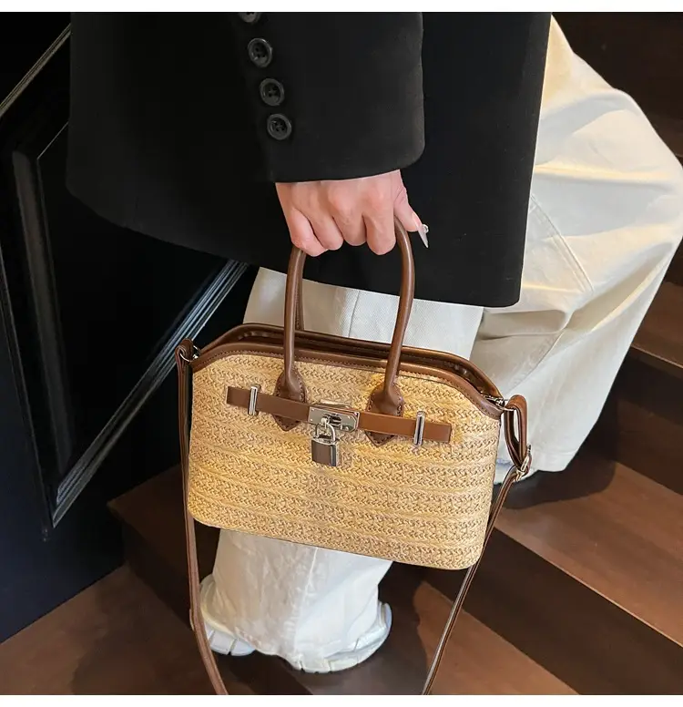 Straw Shoulder Bag Seaside Style Casual Leather Goods — feature 16