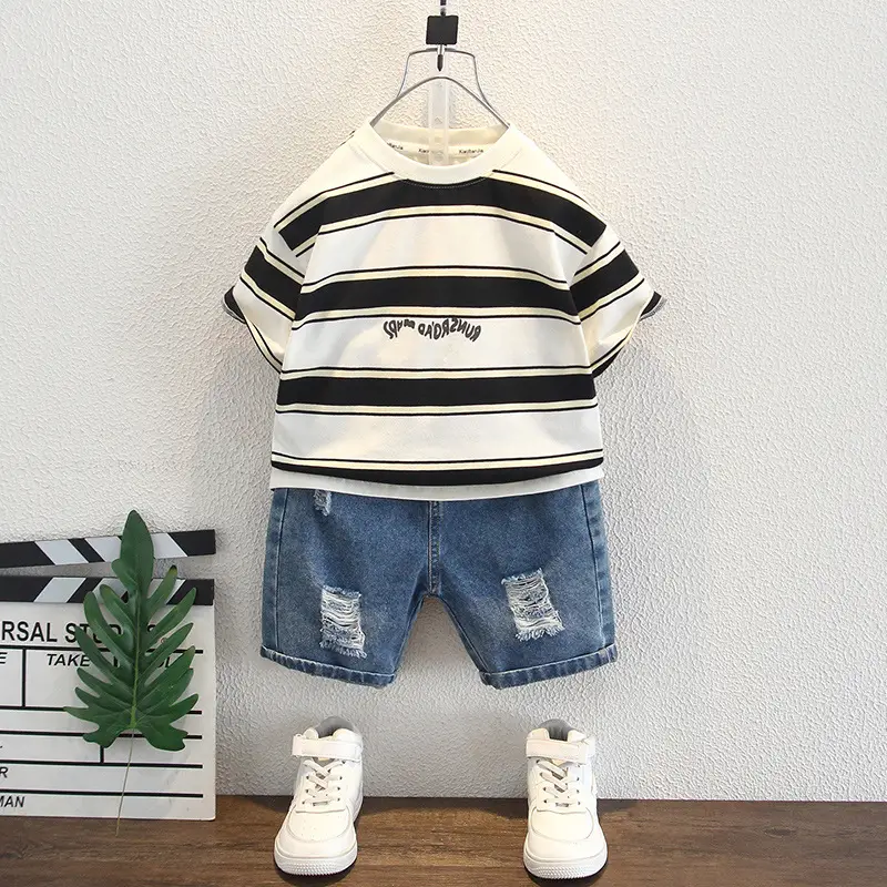 Boys Striped Short Sleeve T-Shirt 2025 Summer Kids - Image 4