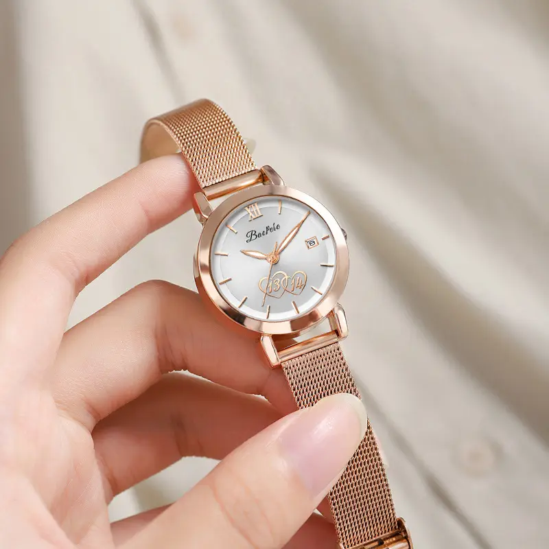 Women's Rose Gold Mesh Watch B3204L - Image 6