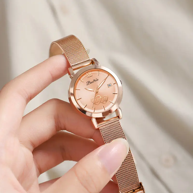 Women's Rose Gold Mesh Watch B3204L — feature 7