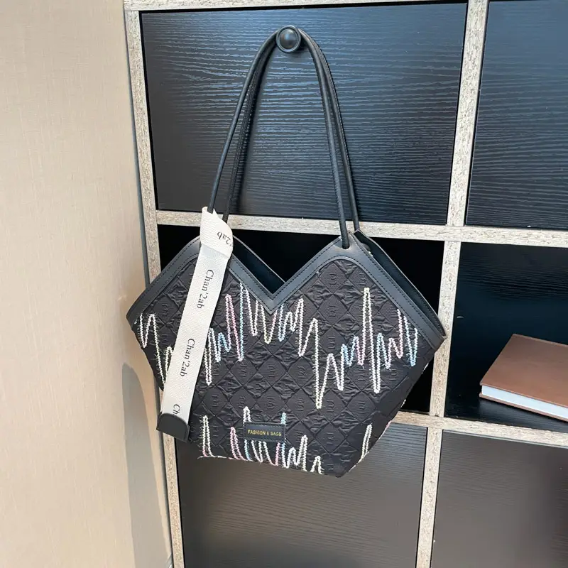 Women Striped Canvas Shoulder Tote Bag 2025 New - Image 8