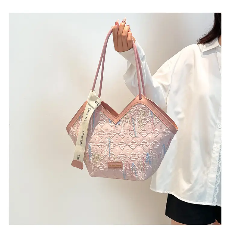 Women Striped Canvas Shoulder Tote Bag 2025 New — feature 11