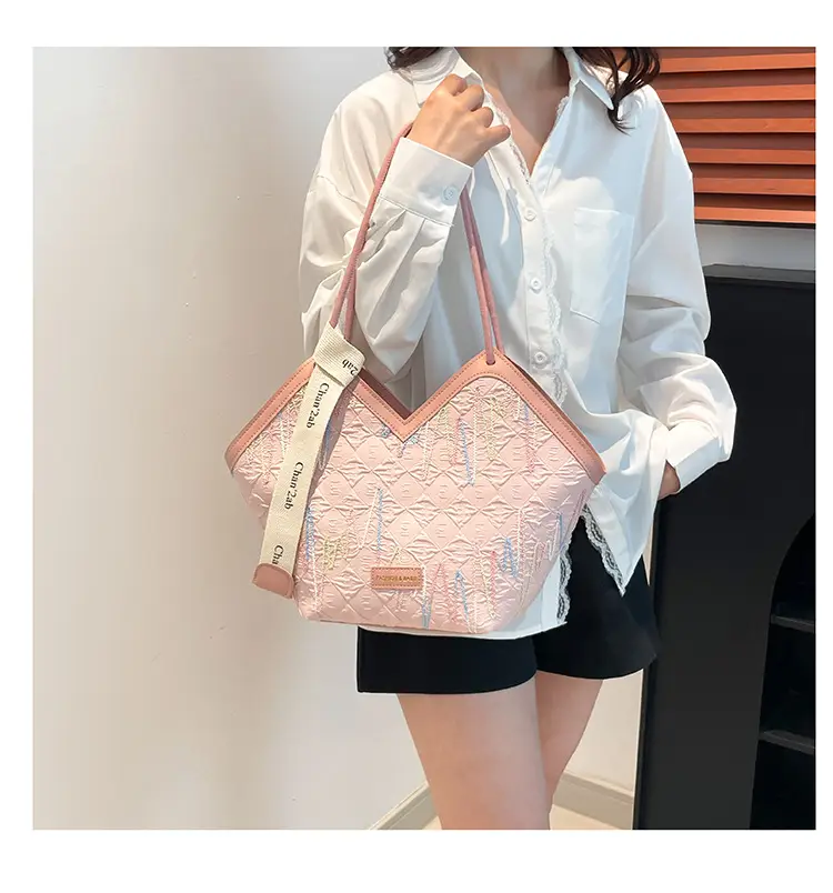 Women Striped Canvas Shoulder Tote Bag 2025 New — feature 12