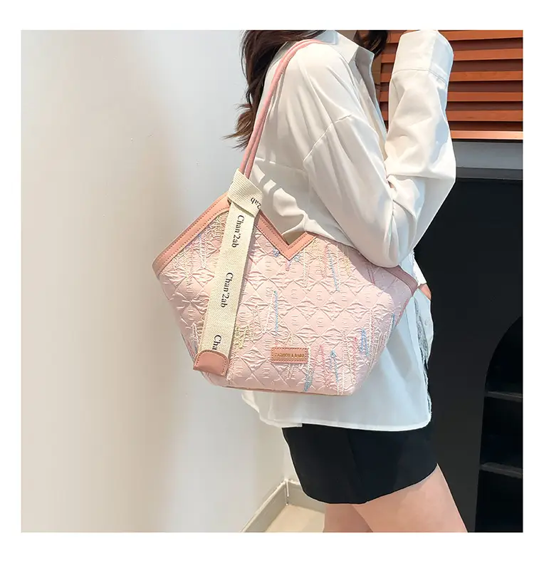 Women Striped Canvas Shoulder Tote Bag 2025 New — feature 13