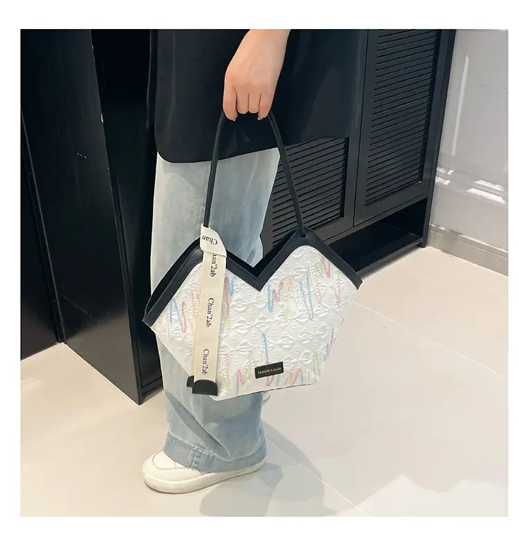 Women Striped Canvas Shoulder Tote Bag 2025 New — feature 16
