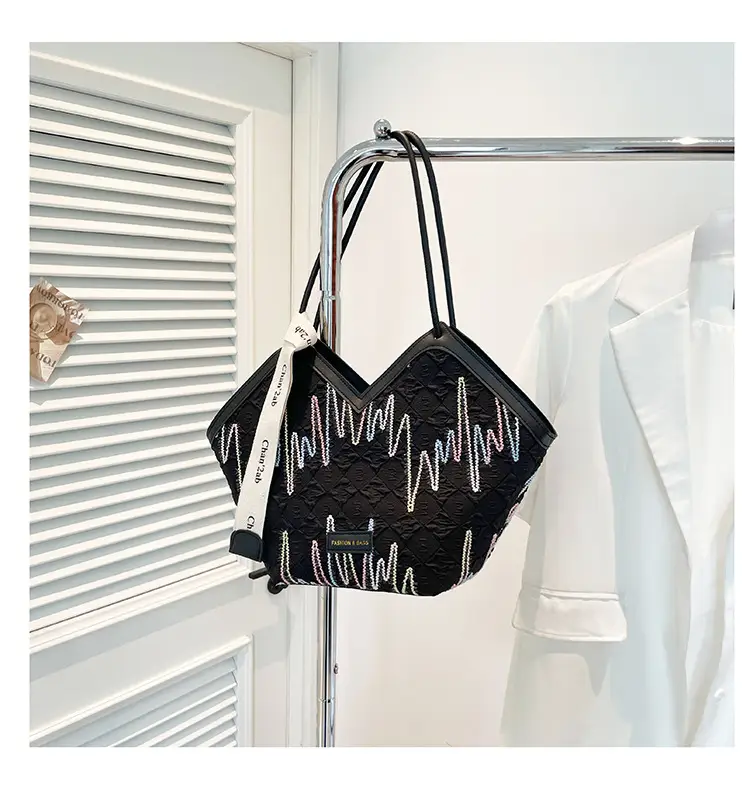 Women Striped Canvas Shoulder Tote Bag 2025 New — feature 21