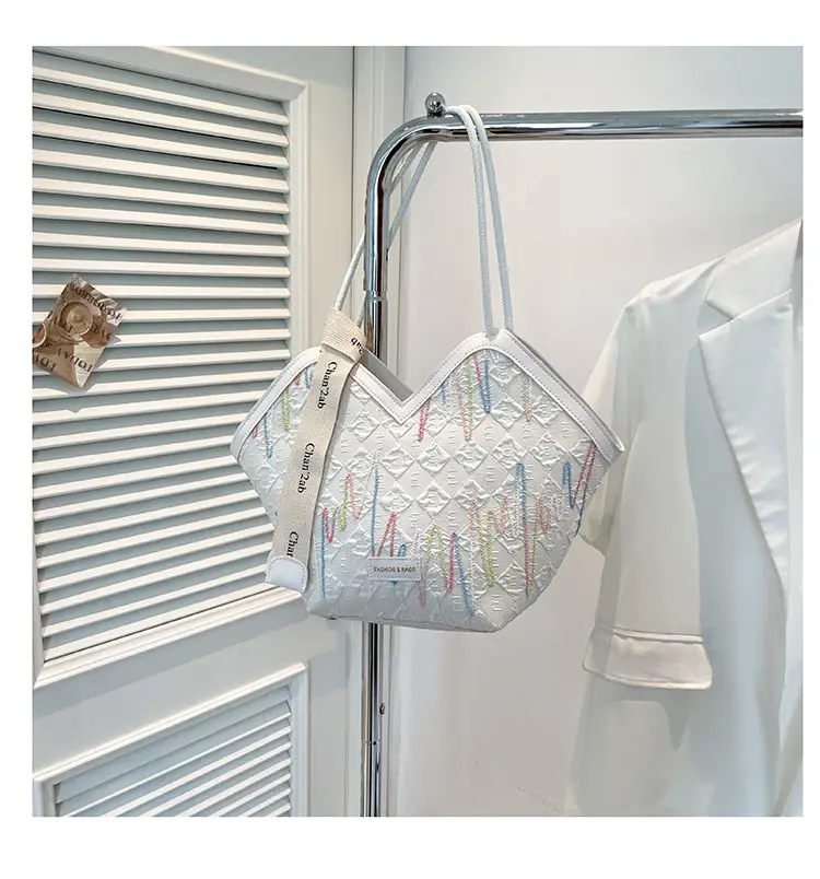 Women Striped Canvas Shoulder Tote Bag 2025 New — feature 22