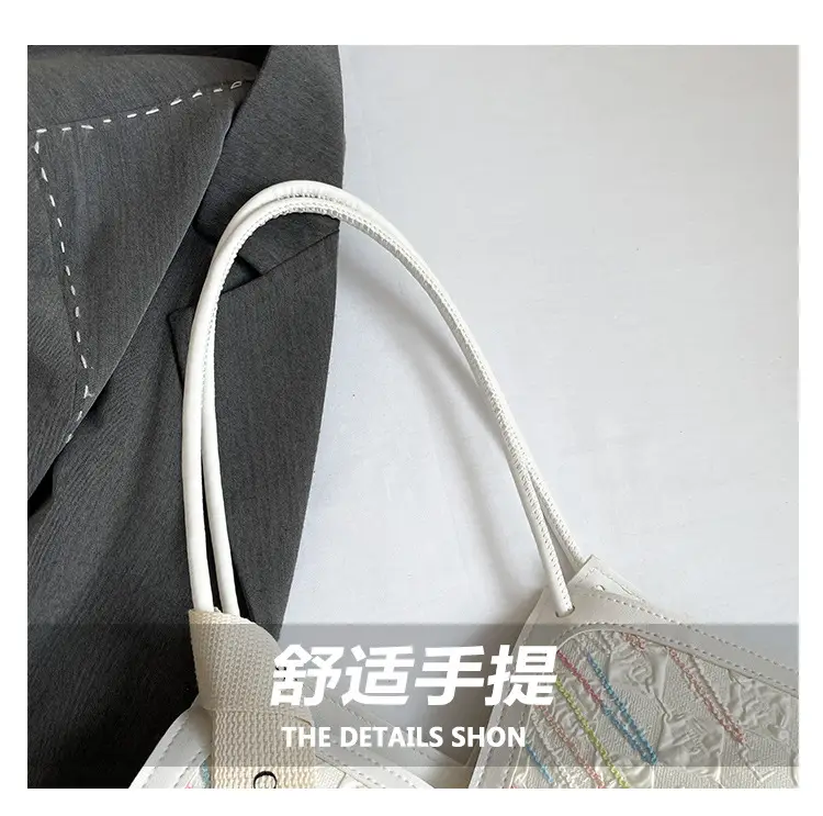 Women Striped Canvas Shoulder Tote Bag 2025 New — feature 3
