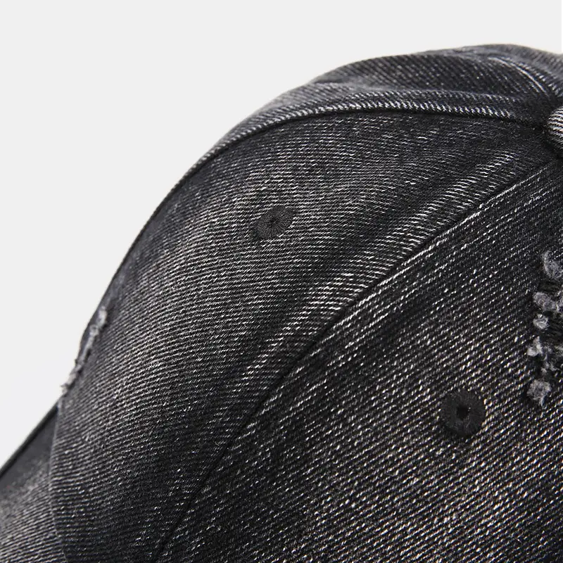 Vintage Denim Baseball Cap for Women, Distressed & Duckbill Style - Image 3