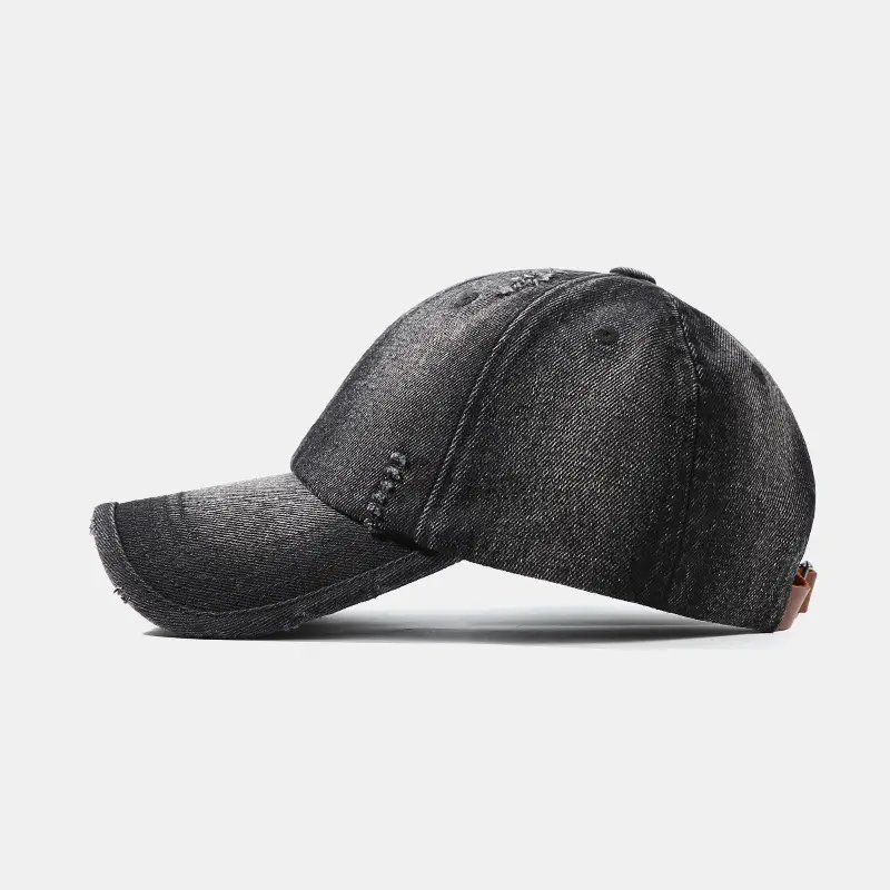 Vintage Denim Baseball Cap for Women, Distressed & Duckbill Style - Image 4