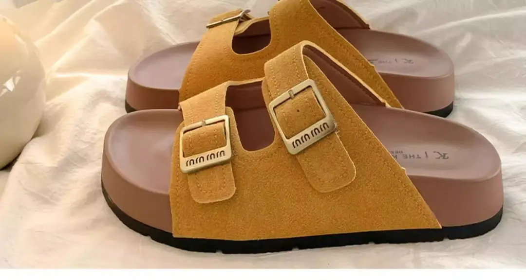 Popular Flat Sandals for Women's Summer Outer Wear 2025 New Style with Skirt Soft Bottom Beach Birkenstock Slippers — feature 7