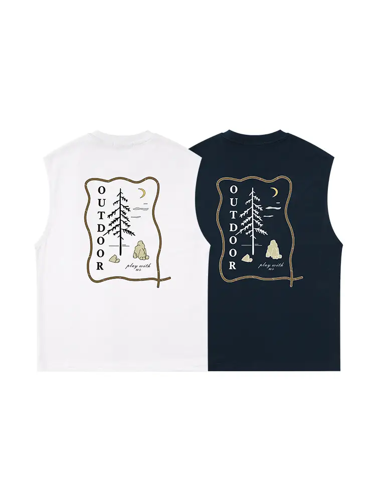 Kids Unisex Sleeveless T-Shirt Dark Blue Mountain Design