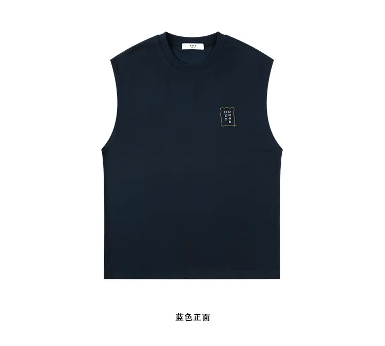 Kids Unisex Sleeveless T-Shirt Dark Blue Mountain Design — feature 11