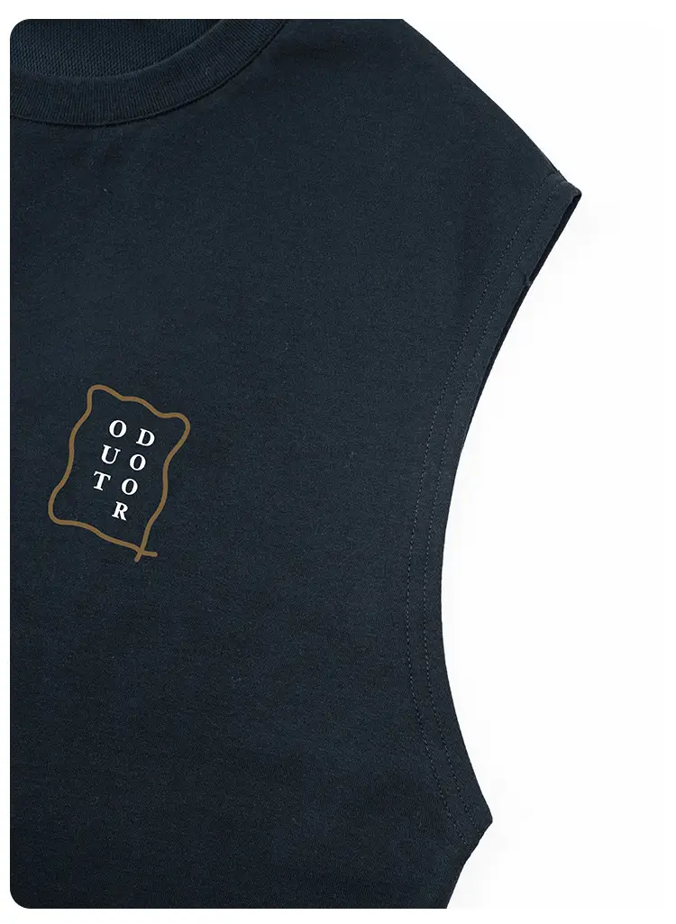 Kids Unisex Sleeveless T-Shirt Dark Blue Mountain Design — feature 16