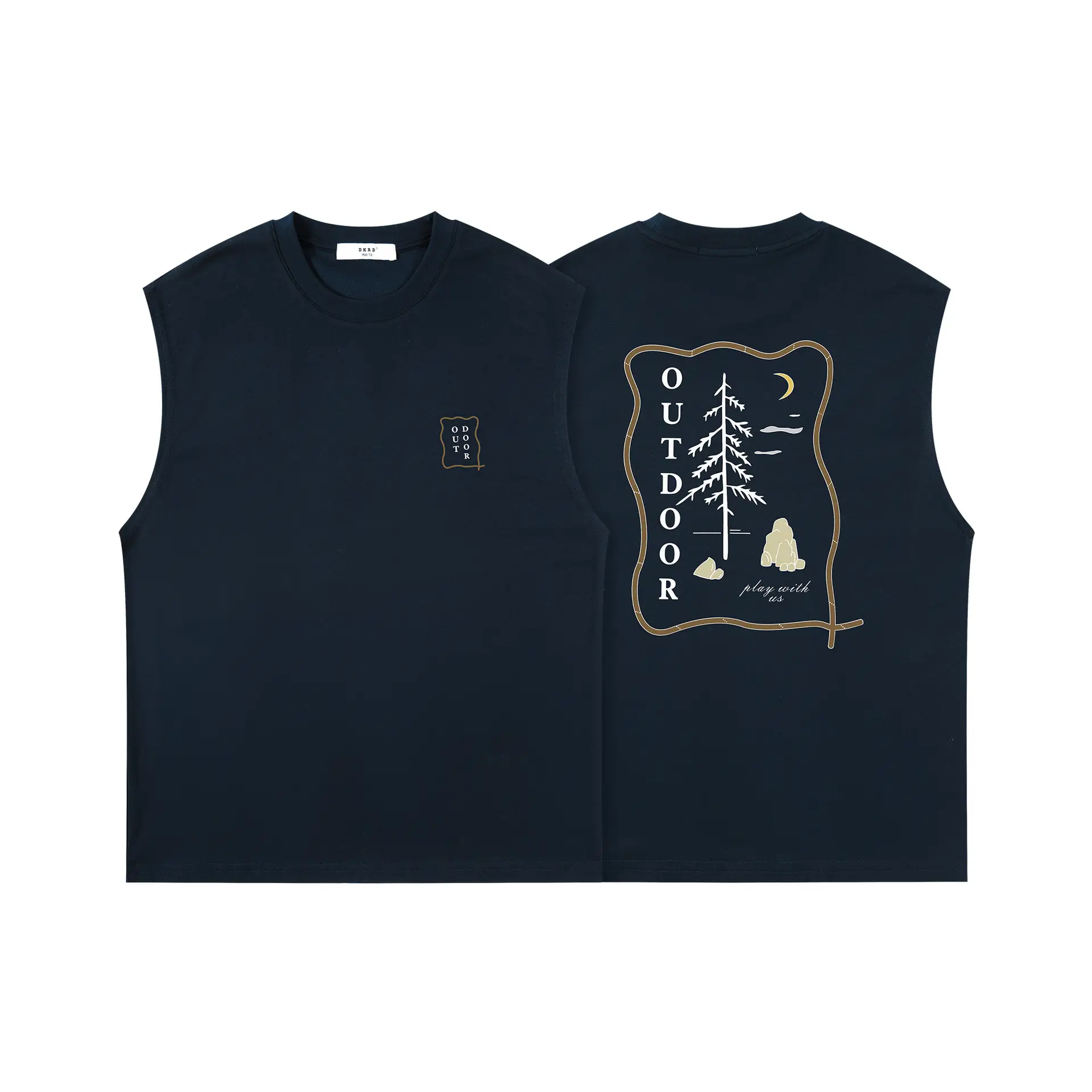 Kids Unisex Sleeveless T-Shirt Dark Blue Mountain Design