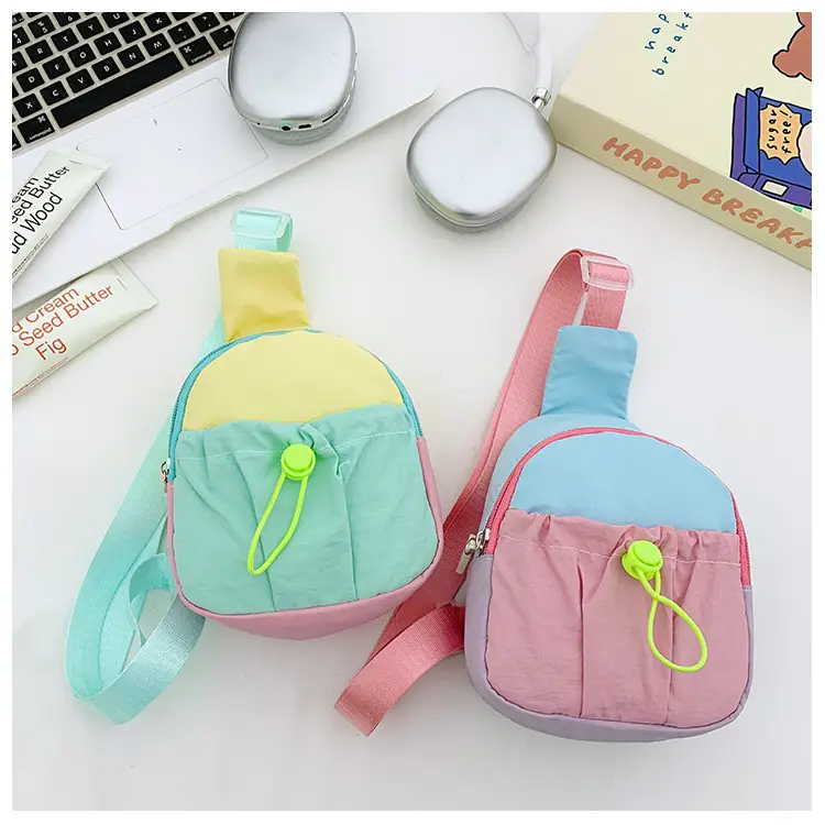 Kids Contrast Drawstring Chest Bag Multi Color - Image 6