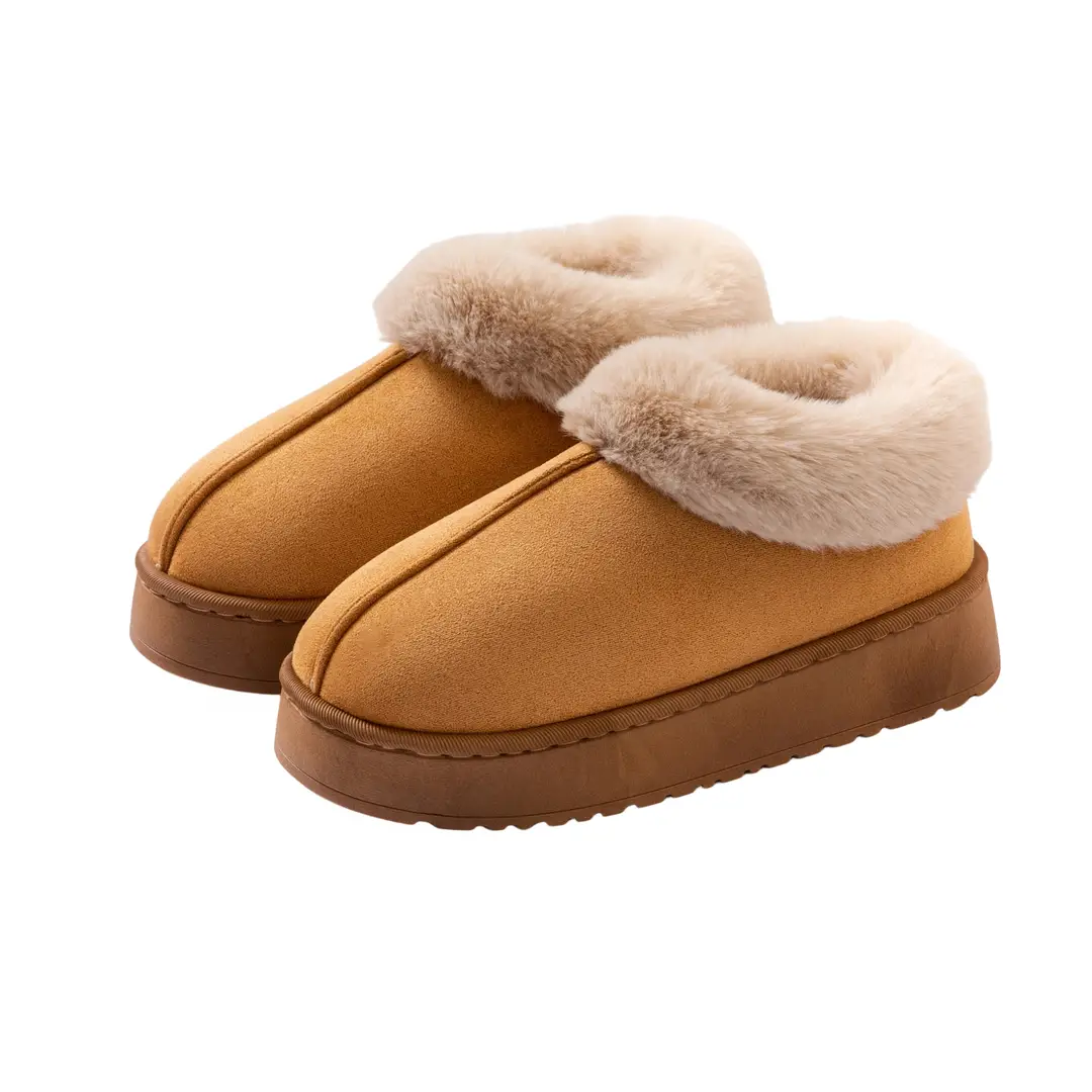 Thick-Soled Cotton Slippers for Autumn and Winter Home Use Hotel Plush Slippers for Outdoor Wear Couples Warm Snow Boots for Women - Image 8