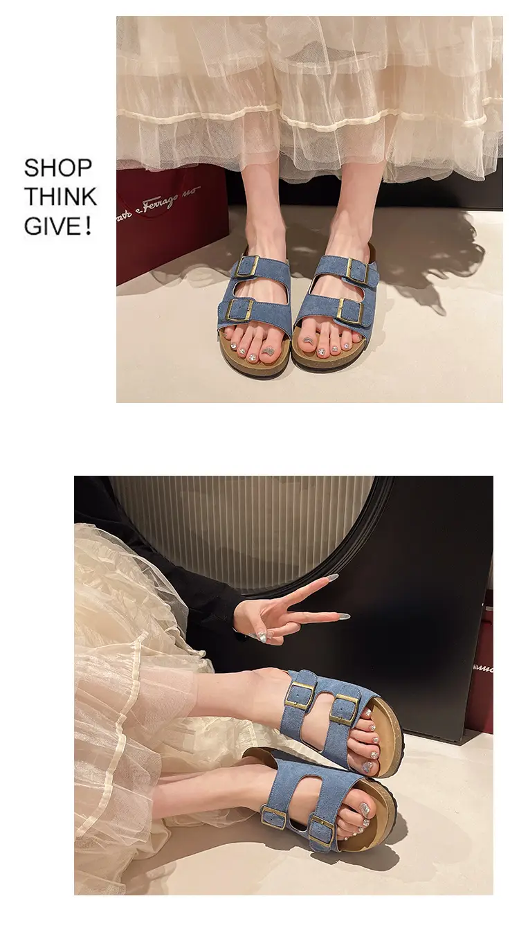 Women's Blue Leather Sandals Summer 2025 — feature 8