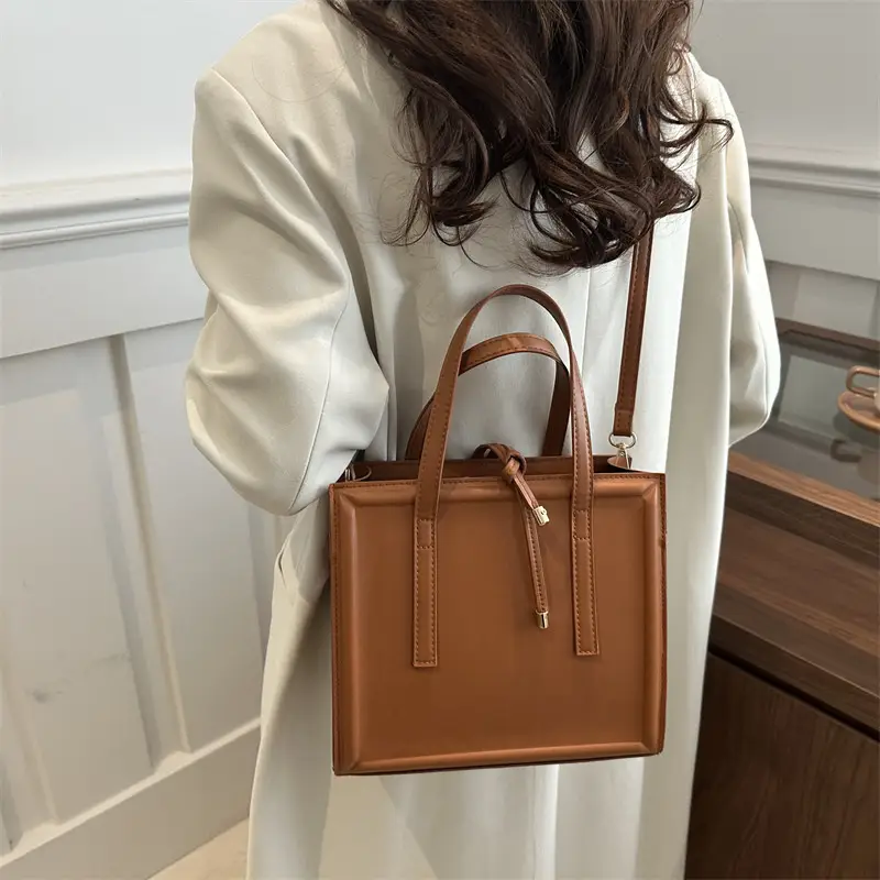 2025 New Classy Tan Shoulder Bag Pu Leather - Image 9