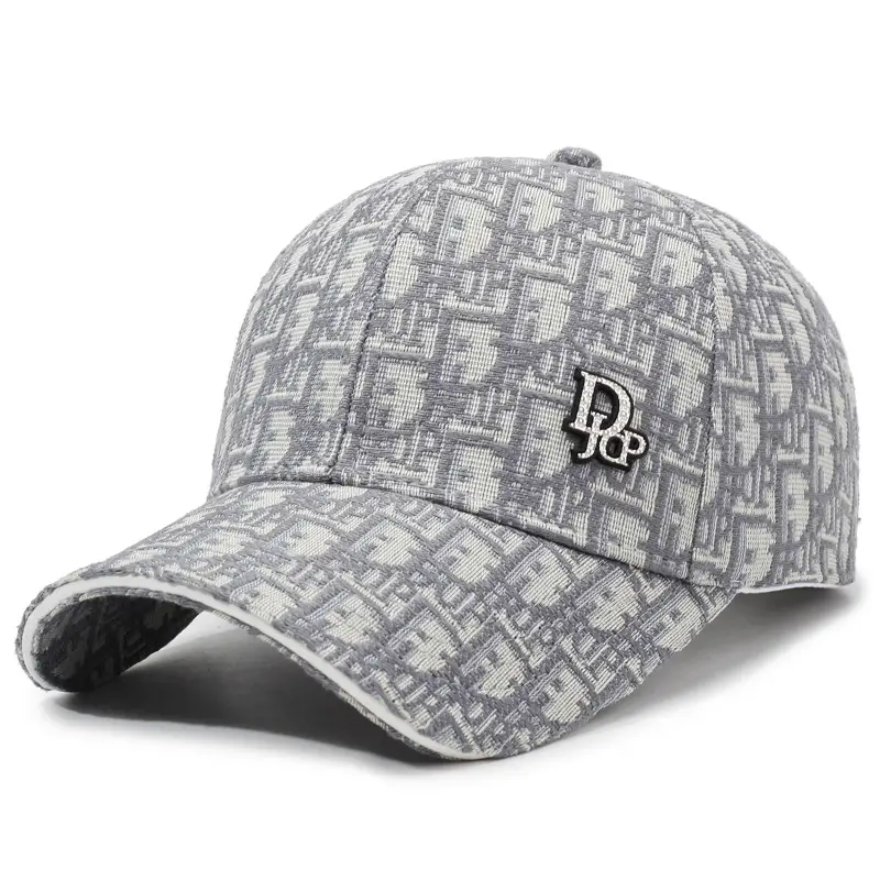 Women Jacquard Printed Baseball Cap Grey - Image 10