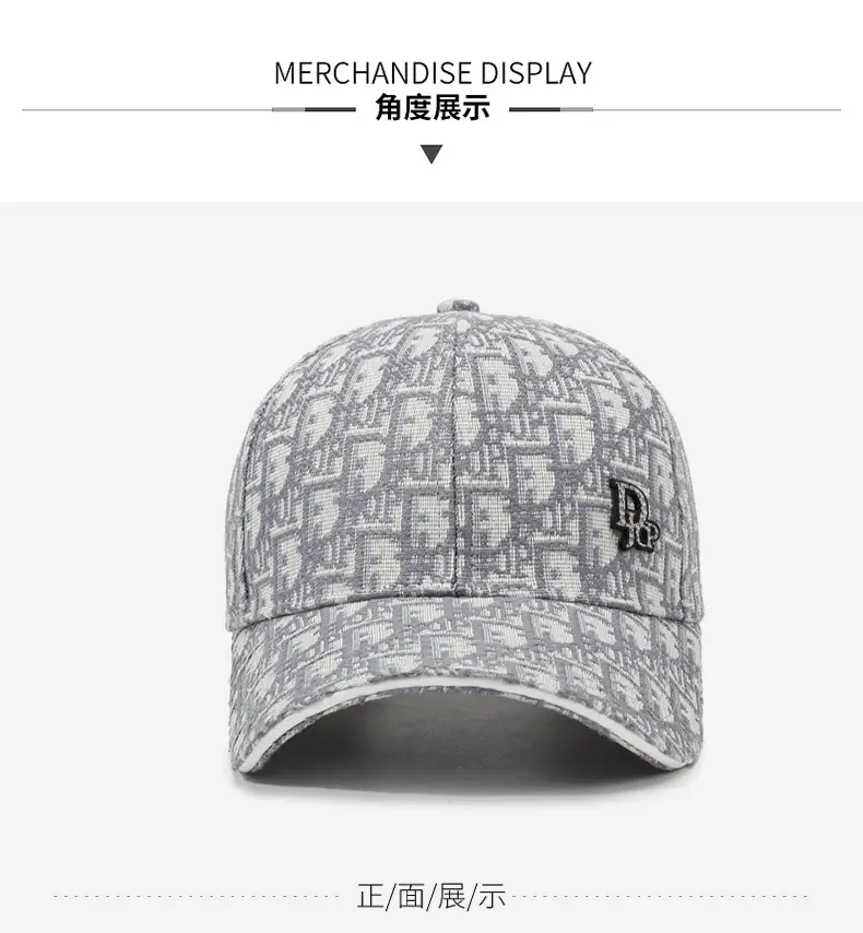 Women Jacquard Printed Baseball Cap Grey — feature 9