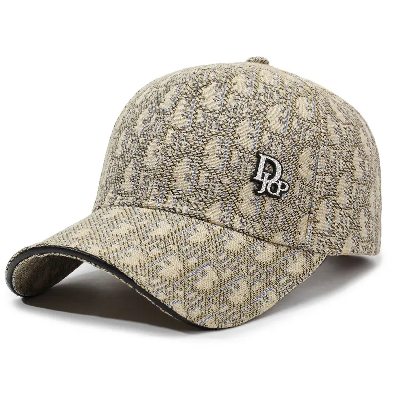 Women Jacquard Printed Baseball Cap Grey - Image 4