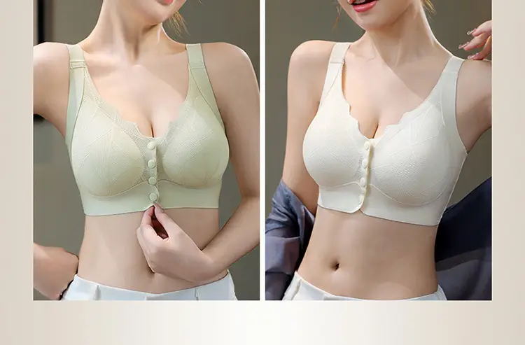 Front-Opening Bra for Women, Large Size, Breathable, Traceless, Thin, Large Breasts, Small, Large Size, Comfortable, Wire-Free Bra for Middle-Aged and Elderly People — feature 50