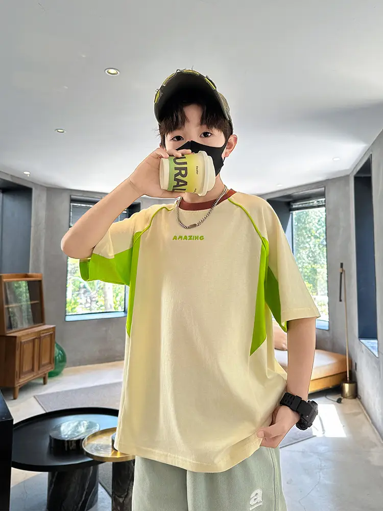 Purple Short Sleeve T-Shirt for Boys New Kids Clothing
