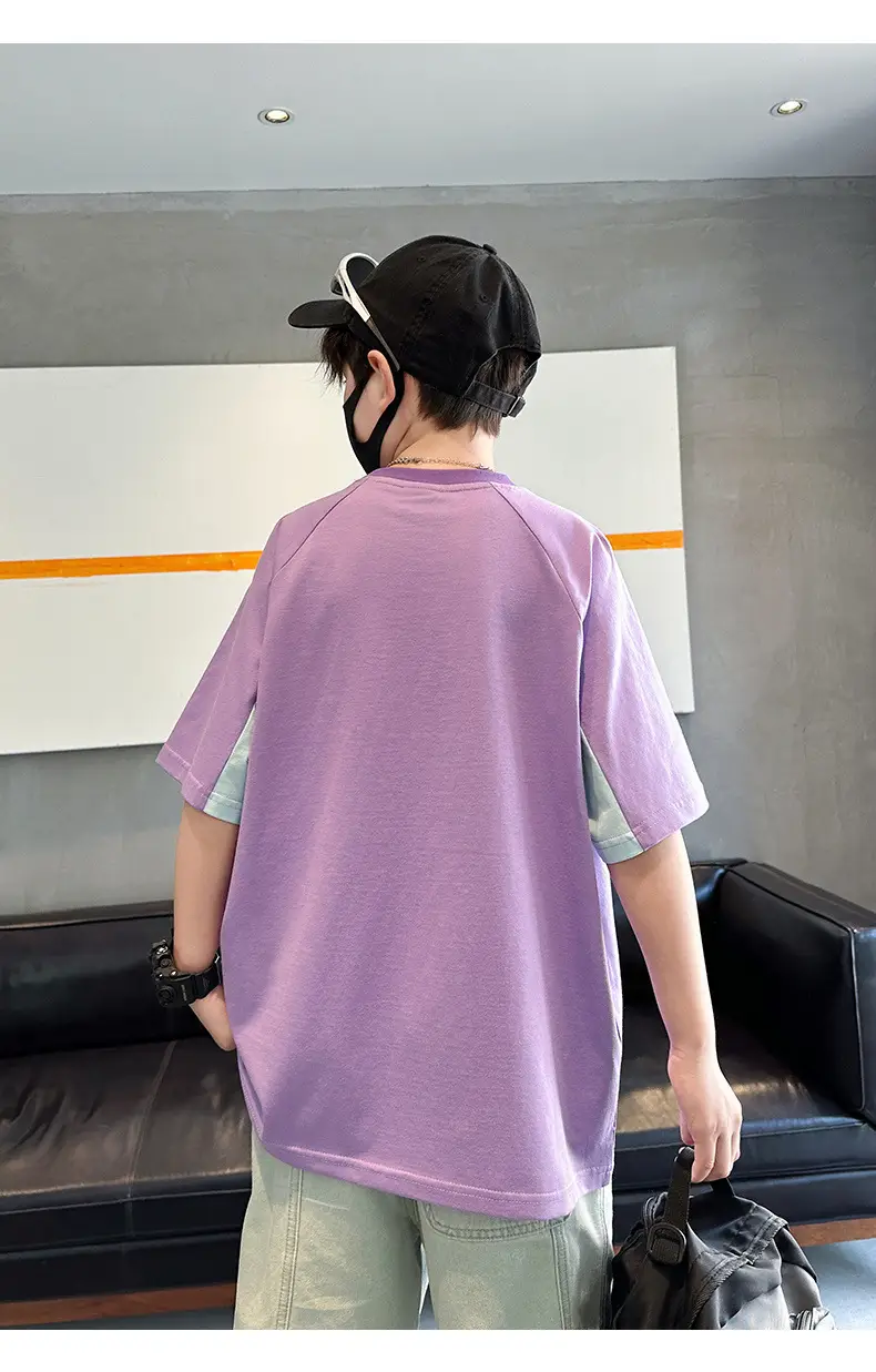 Purple Short Sleeve T-Shirt for Boys New Kids Clothing — feature 28