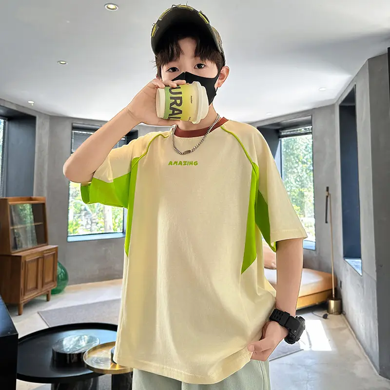 Purple Short Sleeve T-Shirt for Boys New Kids Clothing