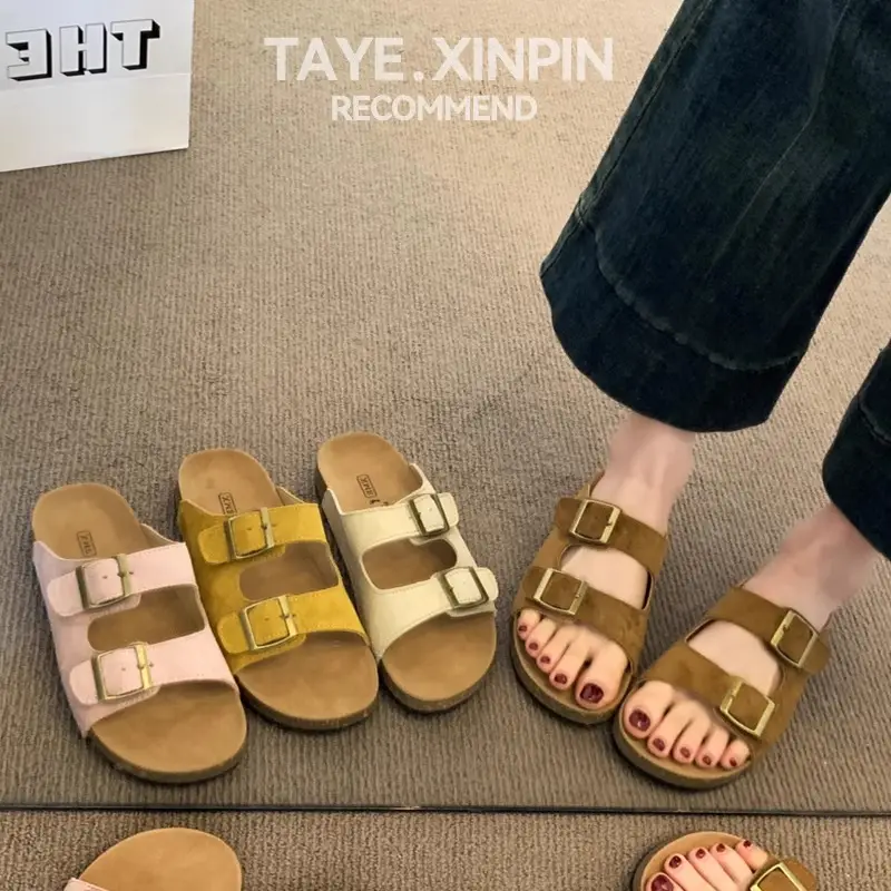 Birkenstock Slippers for Women, Summer 2026 New Model, Half-Slip High-End Thick-Soled Sandals, Versatile Beach Fashion Slippers - Image 5
