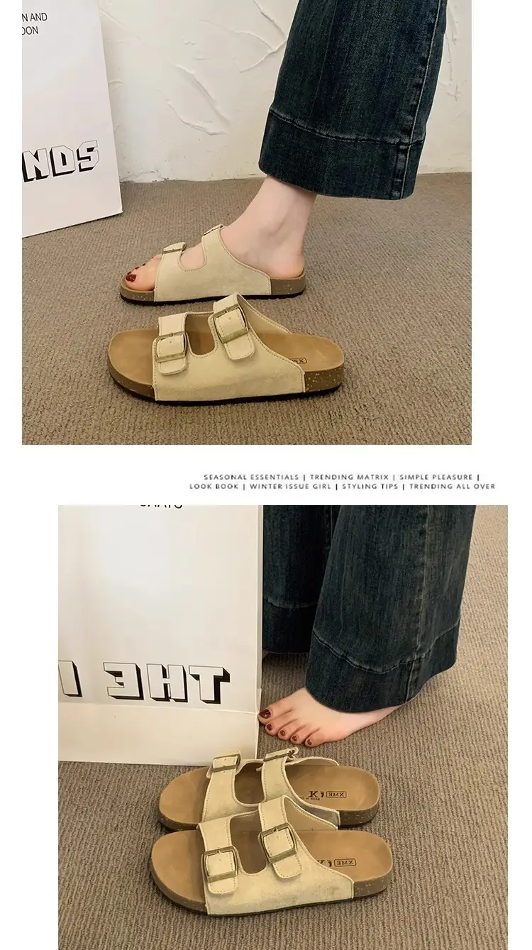 Birkenstock Slippers for Women, Summer 2026 New Model, Half-Slip High-End Thick-Soled Sandals, Versatile Beach Fashion Slippers — feature 10